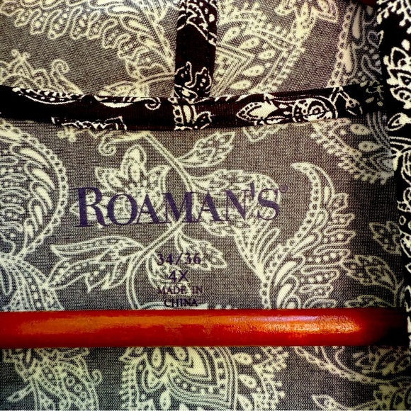 ROAMANS Women’s Black White Paisley Kimono Lightweight Cardigan Size 4X 34-36 - Picture 3 of 9